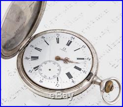OMEGA Antique Mechanic Watch Pocket Silver Case 900 Grand Prix Paris 1900 Parts