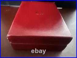 OMEGA Box Pocket Watch Case Box Of Skin Burgundy