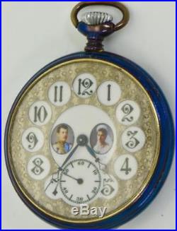 ONE OF A KIND Imperial Russian military blue gunmetal case award pocket watch