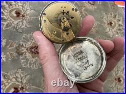 ORIGINAL ANTIQUE AMERICAN WALTHAM WATCH CO With GOLD TRAIN ON CASE POCKET WATCH