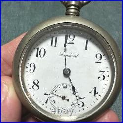 Old Antique Pocket Watch Standard USA Open Face Railroad Train RR Case (AS-IS)