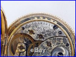 Old Antique Running Elgin 0s Pocket Watch Keystone J Boss Double Hunter Case