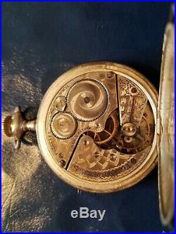 Old Elgin Sterling Silver Hunter Case Pocket Watch