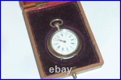 Old Ladies Pocket Watch 800 Silver Wood Case Wooden
