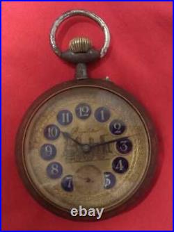 Old Railway Regulateur Pocket Watch Metal Case