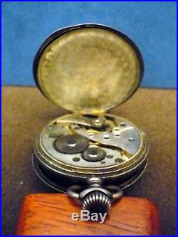 Old Silver Hunter-case watch with attractive engraved decoration in niello