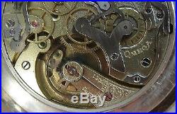 Omega Chronograph Pocket watch open face silver case 54,5 mm. In diameter