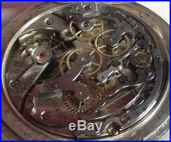 Omega Chronograph pocket watch Silver Case open face 50,5 mm. In diameter