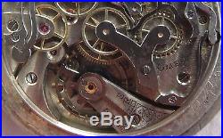 Omega Chronograph pocket watch Silver Case open face 50,5 mm. In diameter