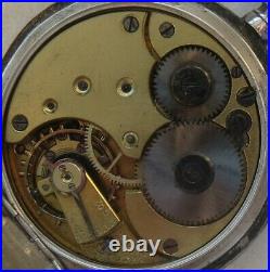 Omega Escasany Pocket watch silver hunter case 51,5 mm. In diameter