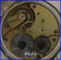 Omega Escasany Pocket watch silver hunter case 51,5 mm. In diameter