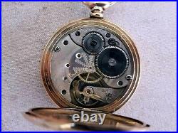 Omega Gold Plated Pocket Watch 42 MM 15j Hunter Case Works Read C357