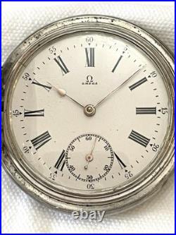 Omega Hunter Grand Prix Paris 1900 Pocket Watch. 900 Silver Serviced Working