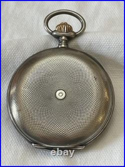 Omega Hunter Grand Prix Paris 1900 Pocket Watch. 900 Silver Serviced Working