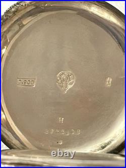 Omega Hunter Grand Prix Paris 1900 Pocket Watch. 900 Silver Serviced Working