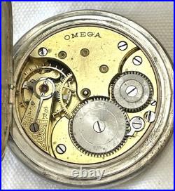 Omega Hunter Grand Prix Paris 1900 Pocket Watch. 900 Silver Serviced Working