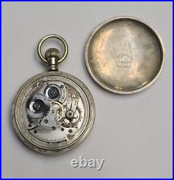 Omega Pocket Watch 24H 15J Silveroid Case circa Movement SN 1665881 Runs Well