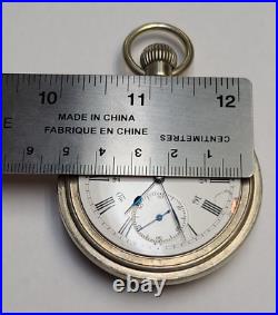 Omega Pocket Watch 24H 15J Silveroid Case circa Movement SN 1665881 Runs Well