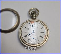Omega Pocket Watch 24H 15J Silveroid Case circa Movement SN 1665881 Runs Well