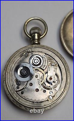 Omega Pocket Watch 24H 15J Silveroid Case circa Movement SN 1665881 Runs Well