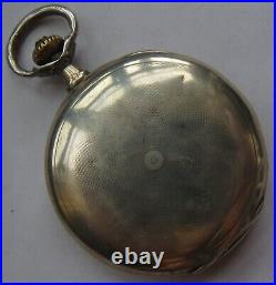 Omega Pocket Watch silver hunter case 48 mm. In diameter running condition