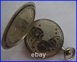 Omega Pocket Watch silver hunter case 48 mm. In diameter running condition