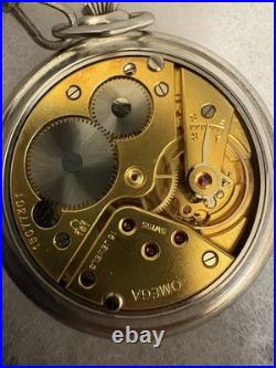 Omega Vintage Pocket Watch Cal. 161 15 Jewel Stainless Case Runs Strong 49mm
