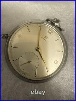 Omega Vintage Pocket Watch Cal. 161 15 Jewel Stainless Case Runs Strong 49mm