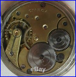 Omega pocket watch nickel chromiun hunter case 52 mm. In diameter