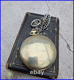 Omega pocket watch with open dial, nickel-chrome, 48.5 mm case, not working