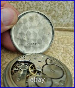 Omega pocket watch with open dial, nickel-chrome, 48.5 mm case, not working