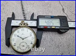 Omega pocket watch with open dial, nickel-chrome, 48.5 mm case, not working