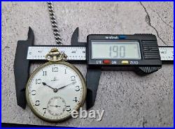 Omega pocket watch with open dial, nickel-chrome, 48.5 mm case, not working