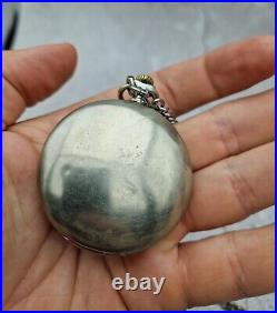 Omega pocket watch with open dial, nickel-chrome, 48.5 mm case, not working