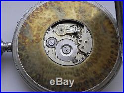 Omega rare nickel case 8-day Goliath pocket watch 140mm Circa 1920 enamel dial