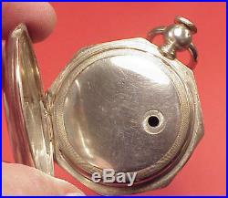 Original 1857 EAGLE COIN SILVER 8 SIDES KEYWIND CASE 18 SIZE EMPTY POCKET WATCH