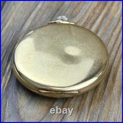 Original Omega Pocket Watch 1935, 15j Gold-Plated Case Snap 46mm Open Face Runs