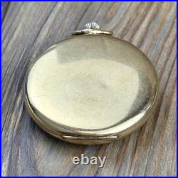 Original Omega Pocket Watch 1935, 15j Gold-Plated Case Snap 46mm Open Face Runs