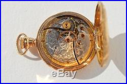 Ornate American Watch Company Waltham 14k Yellow Gold Hunter Case Pocket Watch