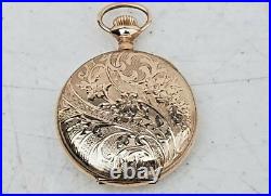 Ornate Ladies Gold Filled Pocket Watch Hunter Case Antique NEEDS REPAIR