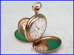 Ornate Ladies Gold Filled Pocket Watch Hunter Case Antique NEEDS REPAIR