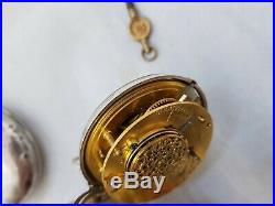 Ottoman Turkish 1833 Benjamin Norton Verge Fusee Silver Pair Case pocket watch