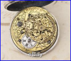 PAIR CASED OTTOMAN TURKISH Verge Fusee Antique Pocket Watch with CHAMPLEVE DIAL