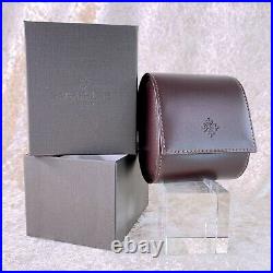 PATEK PHILIPPE Travel Watch Box Carry Box Case Dark Brown Leather