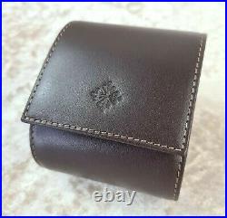 PATEK PHILIPPE Travel Watch Box Carry Box Case Dark Brown Leather
