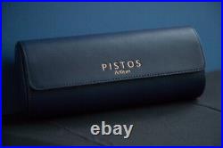 PISTOS Artisan 3 slots Case Travel Pouch Roll Wrist watch Blue Genuine Leather
