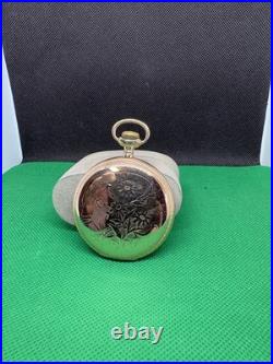 POCKET WATCH 280 SOUTH BEND FANCY HUNTER 51mm 15j GOLD FILLED CASE! LS3