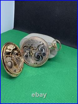 POCKET WATCH 280 SOUTH BEND FANCY HUNTER 51mm 15j GOLD FILLED CASE! LS3