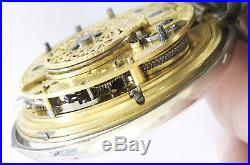 Pristine Quarter Repeater Verge Fusee Silver Pair Case Antique Pocket Watch