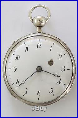 Pristine Silver Case Swiss Quarter Repeater Verge Fusee Antique Pocket Watch